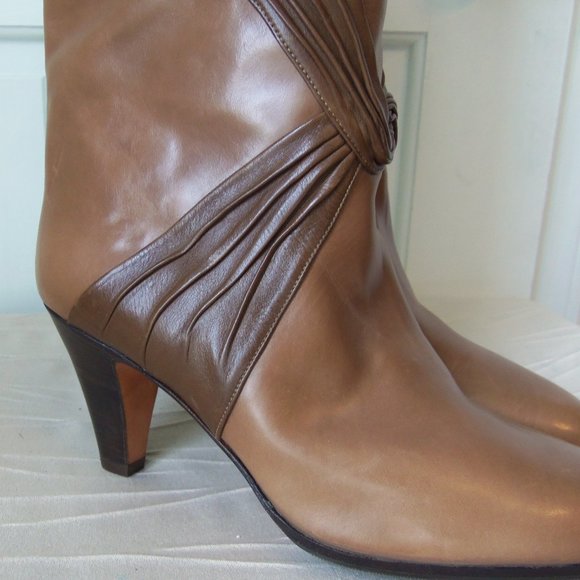 New Bally Pull On Boots Tan Leather Made in Italy sz 7.5 - Picture 12 of 16